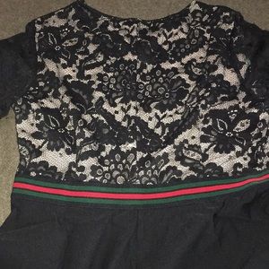 Lace/mesh dress. Very pretty and dressy.